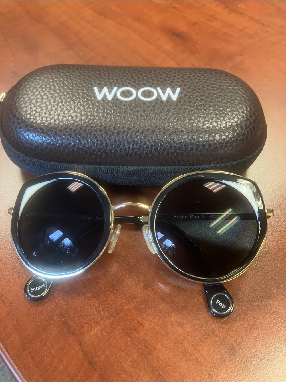 WOOW Super Pop 2 Black & Gold Round Glass Frames 49-23-140 Col 100
